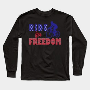 Cool Freedom Loving American Cyclist Gift For Cyclist Long Sleeve T-Shirt